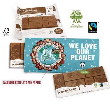 Kalender mit Fairtrade-Schokolade